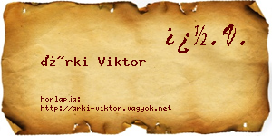 Árki Viktor névjegykártya
