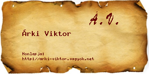 Árki Viktor névjegykártya